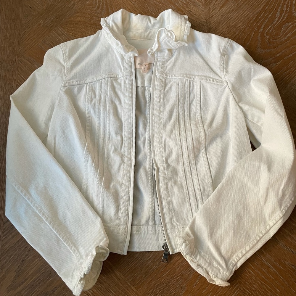Rebecca Taylor white denim zip front jacket - SUPER CUTE!